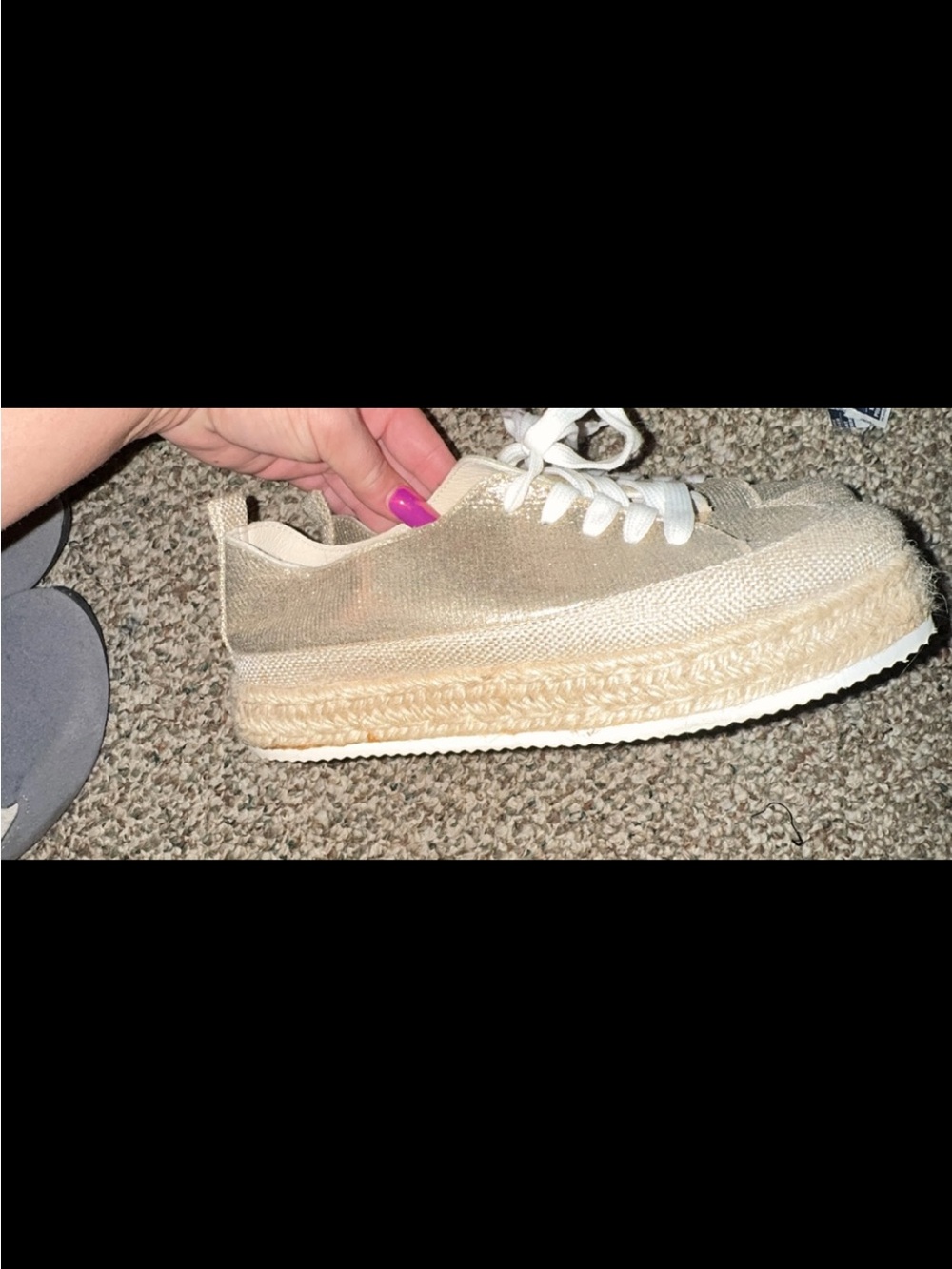 Beige Canvas Espadrille Platform Sneaker - Women's Casual Shoe